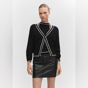 Mango Black faux leather Mini Skirt NWT